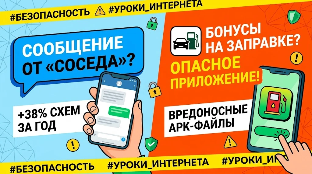 Сообщение «от соседа» в мессенджере — и вирусное приложение под видом бонусов на заправке