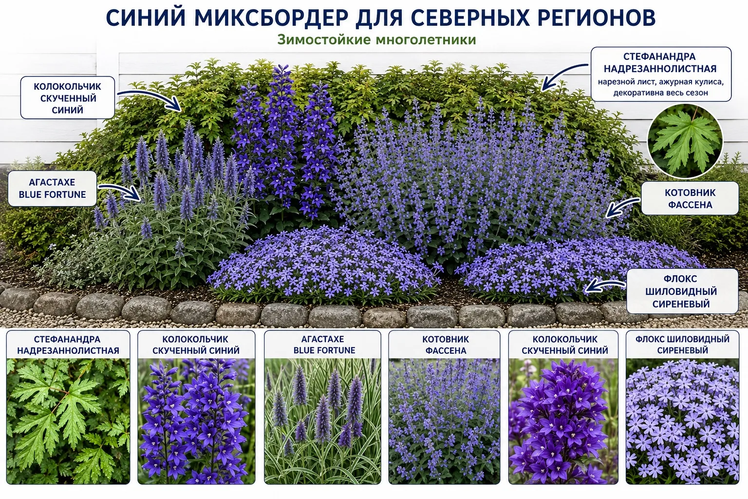 💙 СИНИЙ МИКСБОРДЕР ДЛЯ СЕВЕРА: 5 РАСТЕНИЙ — И КАЖДОЕ РАБОТАЕТ В КОМПОЗИЦИИ ПО-СВОЕМУ