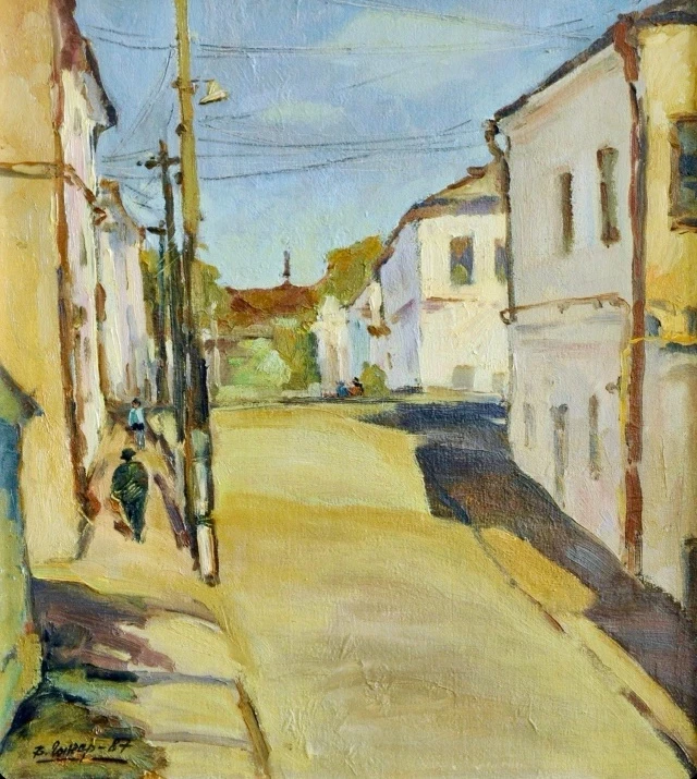 Гончаренко В.И. (г.р.1952) Переулок Санаторный. 1987. Холст, масло.