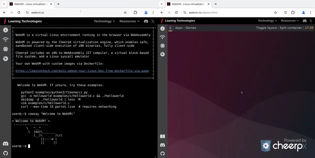 •  Ничего интересного, просто Debian, который можно запустить прямо в браузере, доступн...