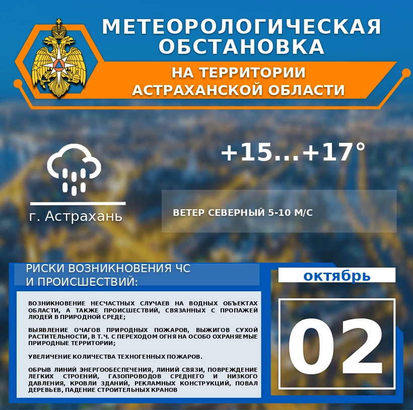 Метеорологическая обстановка на 2 октября🍁