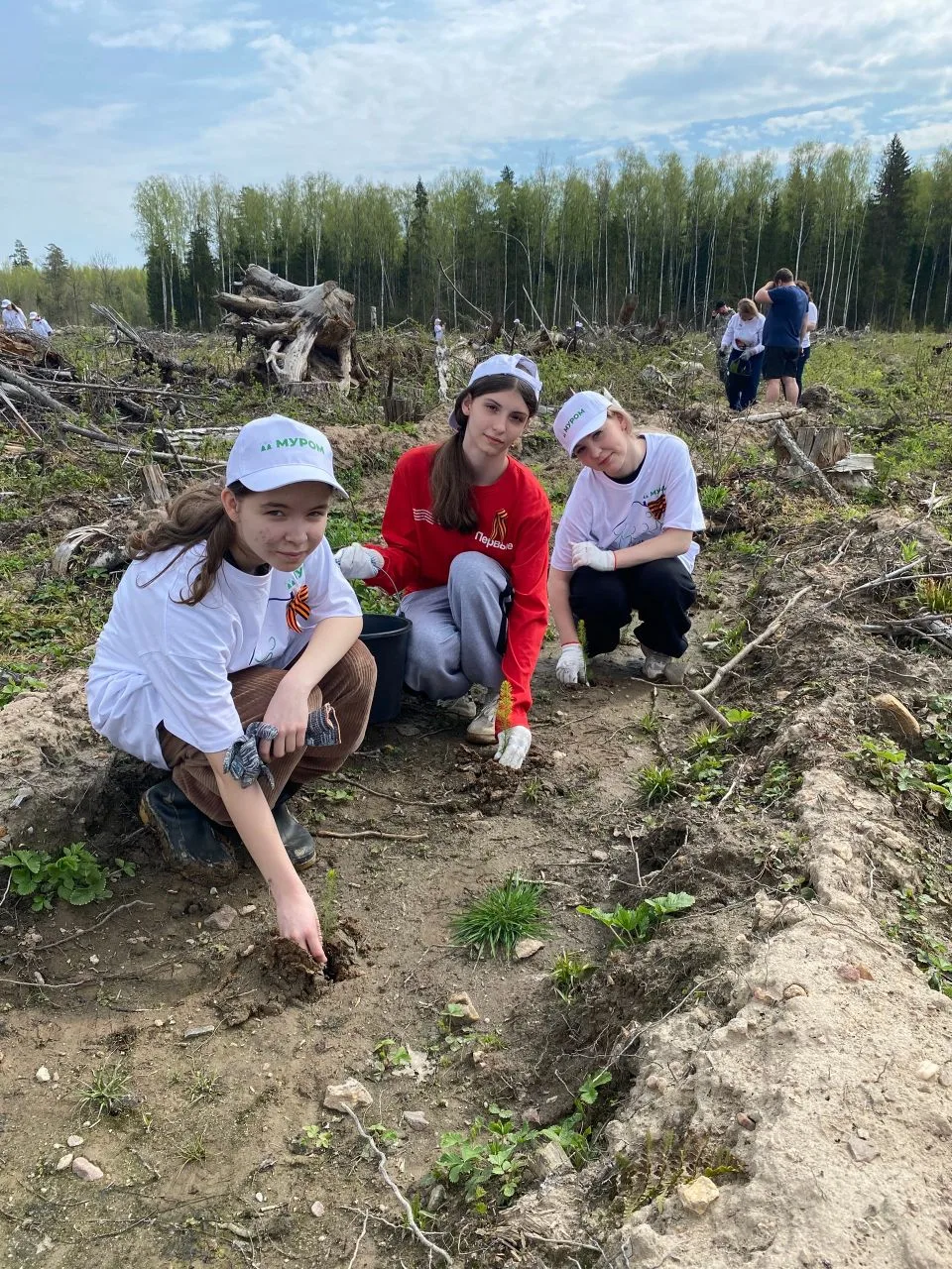 Школьная команда в акции «Сад Победы»🌲