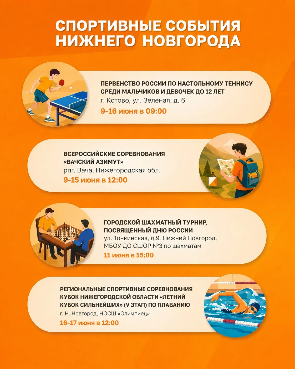 🏆 Спортивная неделя начинается!

Подготовили для вас афишу самых интересных спортивных событий ближ