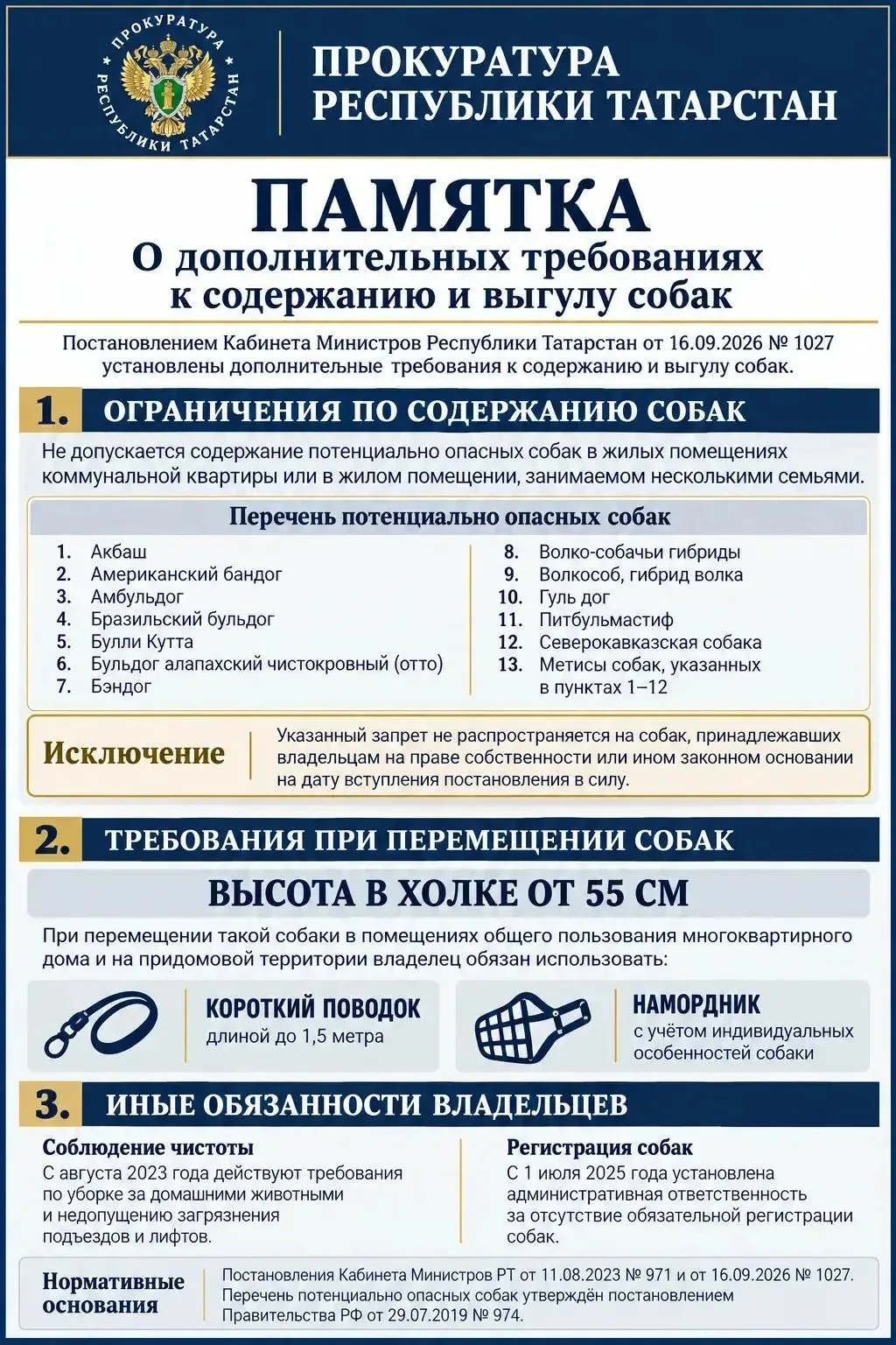 Для любителей собак. С 16 сентября в Татарстане действуют следующие правила.