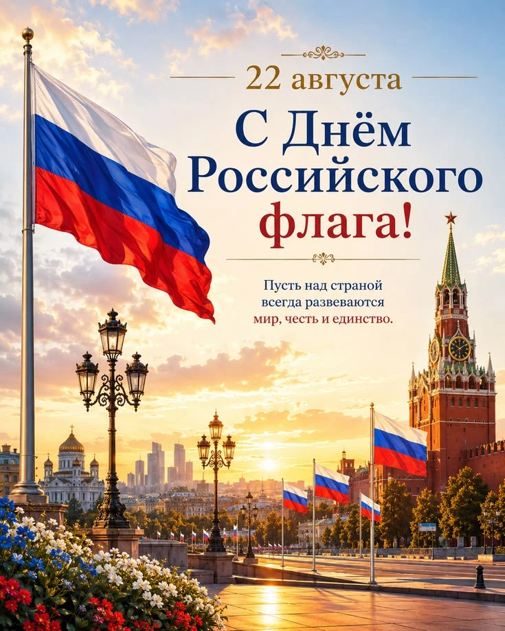 22 августа — День Государственного флага Российской Федерации