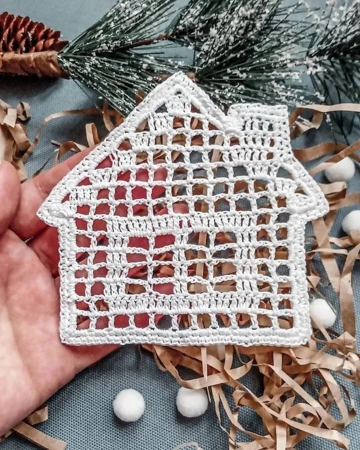 🌲 Схема домика в филейной технике