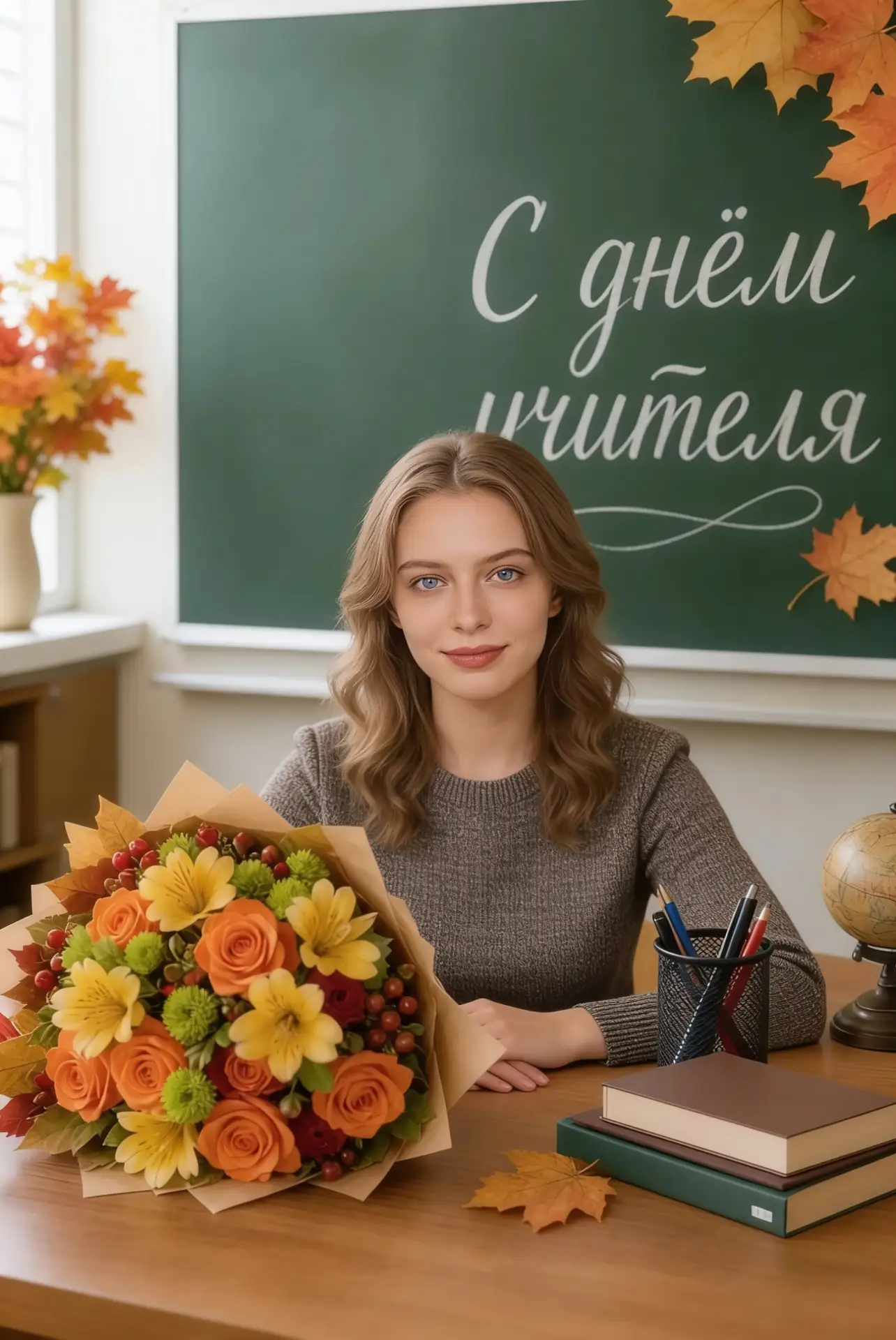 💐 Учительница в классе