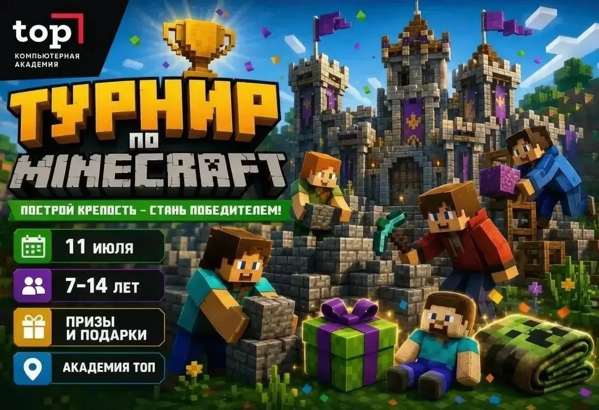 🏰 Турнир по Minecraft для юных строителей!

Компьютерная академия г. Шахты приглашает ребят на офла