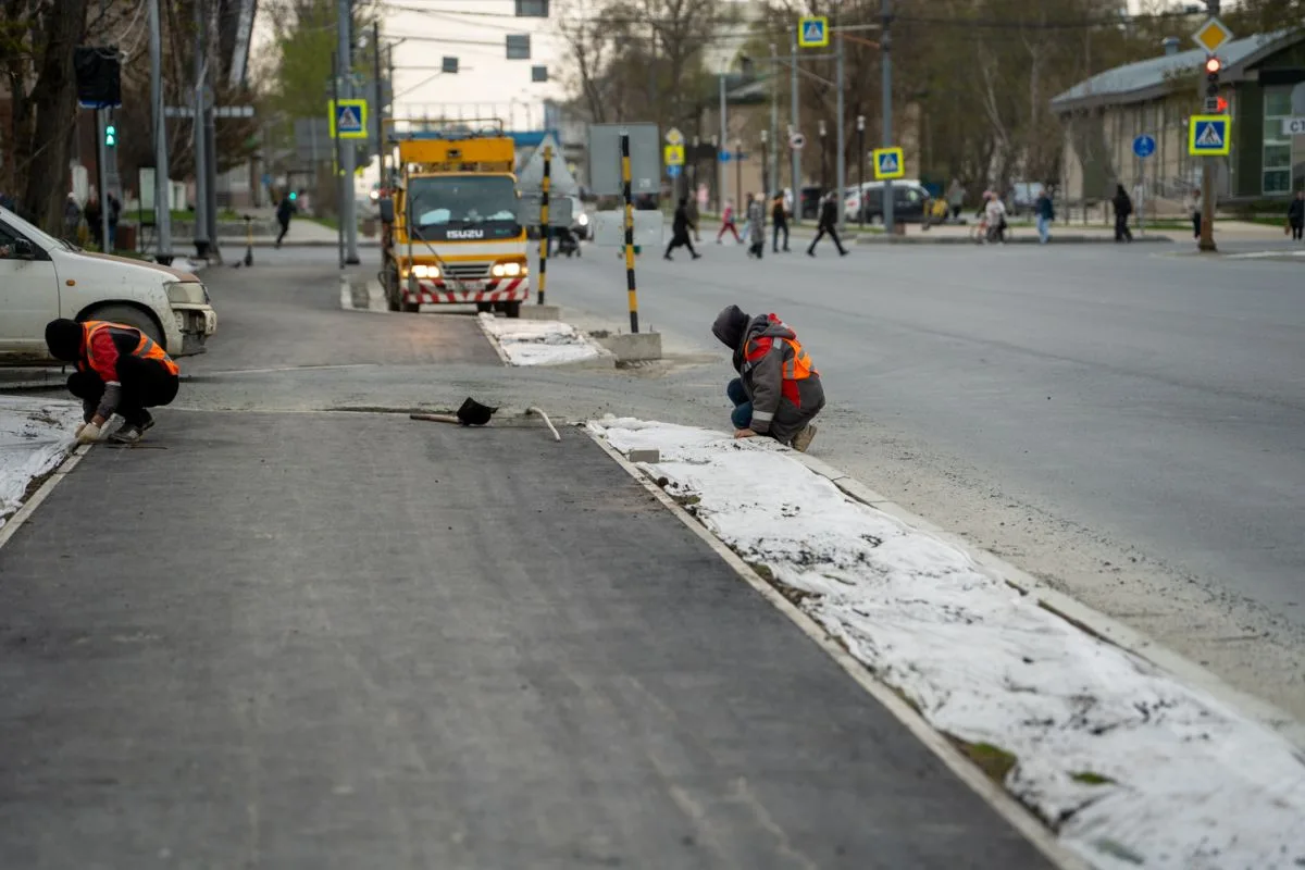 🔧📍Завершаются работы по капитальному ремонту первого участка проспекта Мира  На участке от улицы Сах