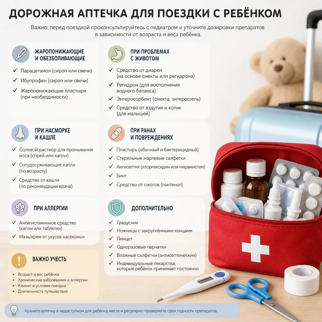 ✈️ «Аптечка в отпуск»: что взять с собой, чтобы быть готовым к мелочам