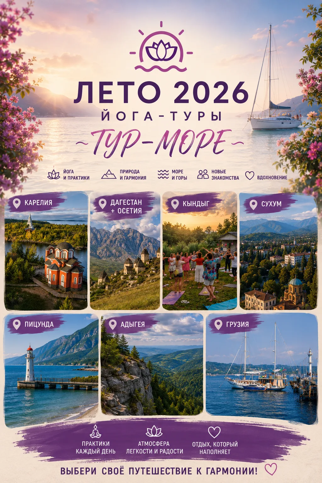 ☀️ Лето 2026: йога-туры в июле и августе 

КАРЕЛИЯ (7 дней)
24–30 июля
31 июля – 6 августа 
7–13 авг