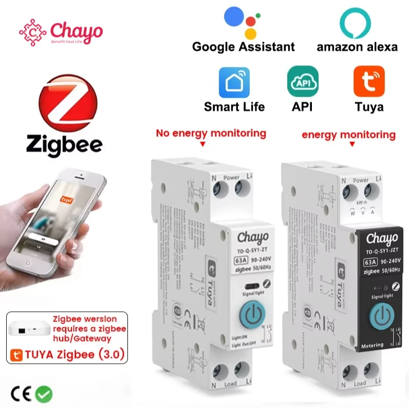 Tuya Zigbee реле на DIN рейку: