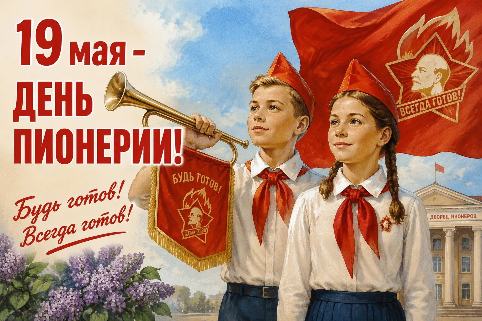 19 мая 2026 года исполняется 104 года со дня создания Всесоюзной пионерской организации имени В.И. Л