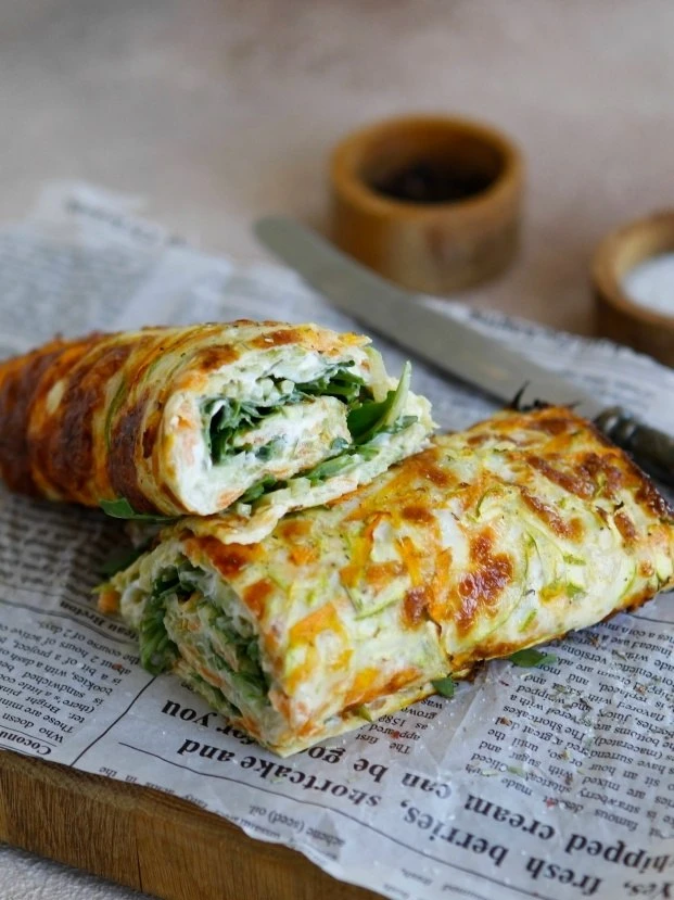 ОВОЩНОЙ РУЛЕТ С СЫРНОЙ НАЧИНКОЙ