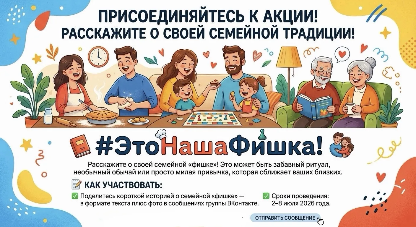 #ЭтоНашаФишка: делимся семейными традициями! 

Приглашаем Вас принять участие в акции #ЭтоНашаФишка!