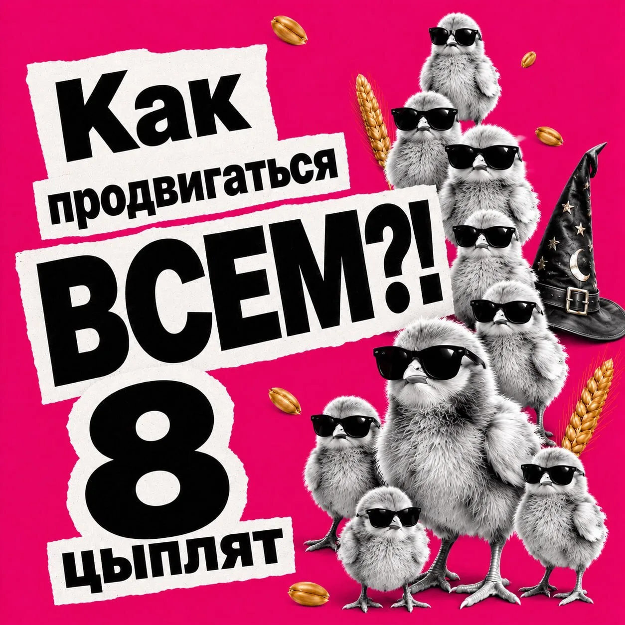 Как продвигаться ВСЕМ?! 8 цыплят-универсалов

Ответ: никак. Универсальной рабочей связки, которая бы