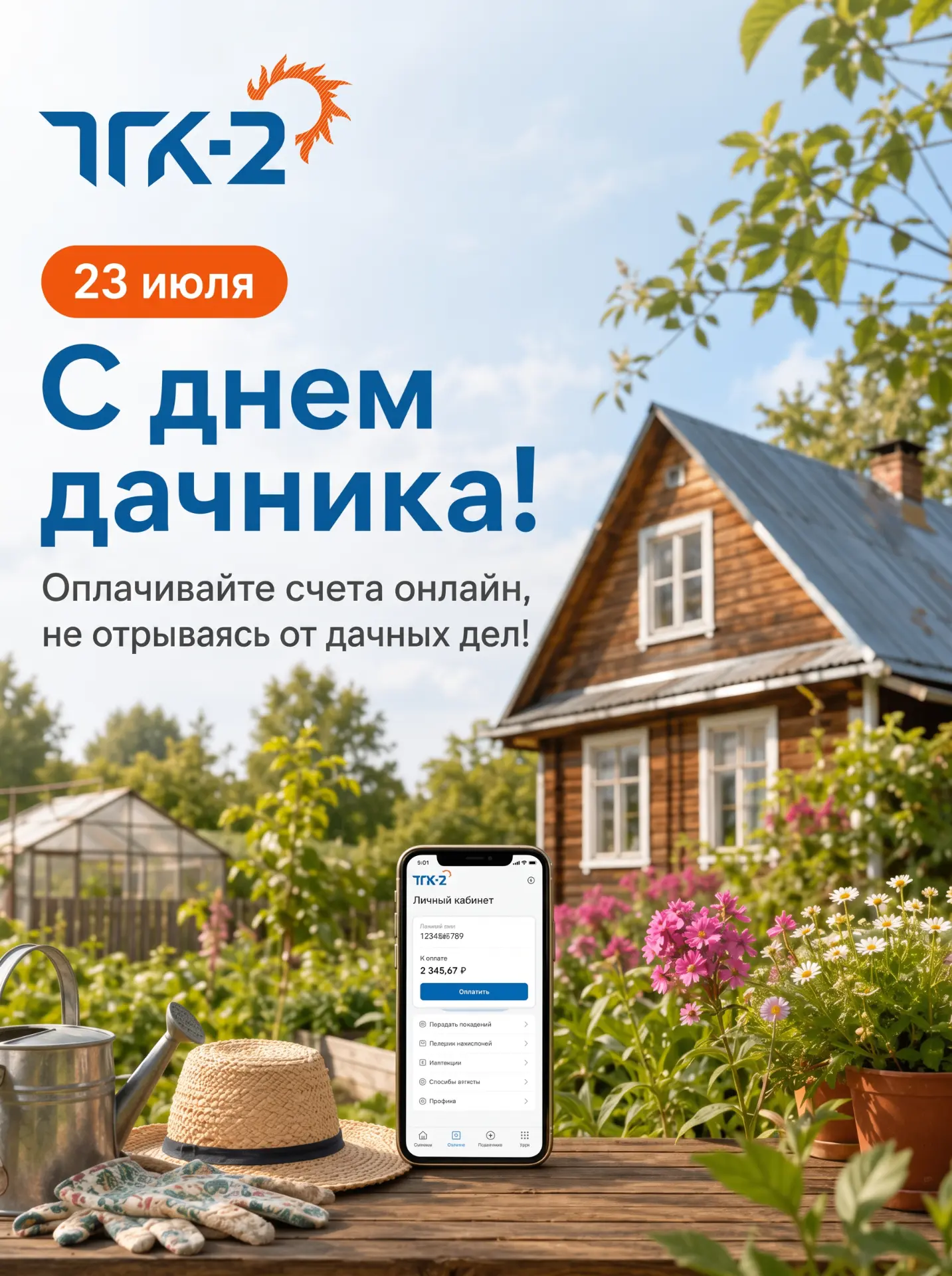🏡 С Днем дачника! 

Отдыхайте на природе, а заботы оставьте нам! Лето, свежий воздух, аромат шашлык