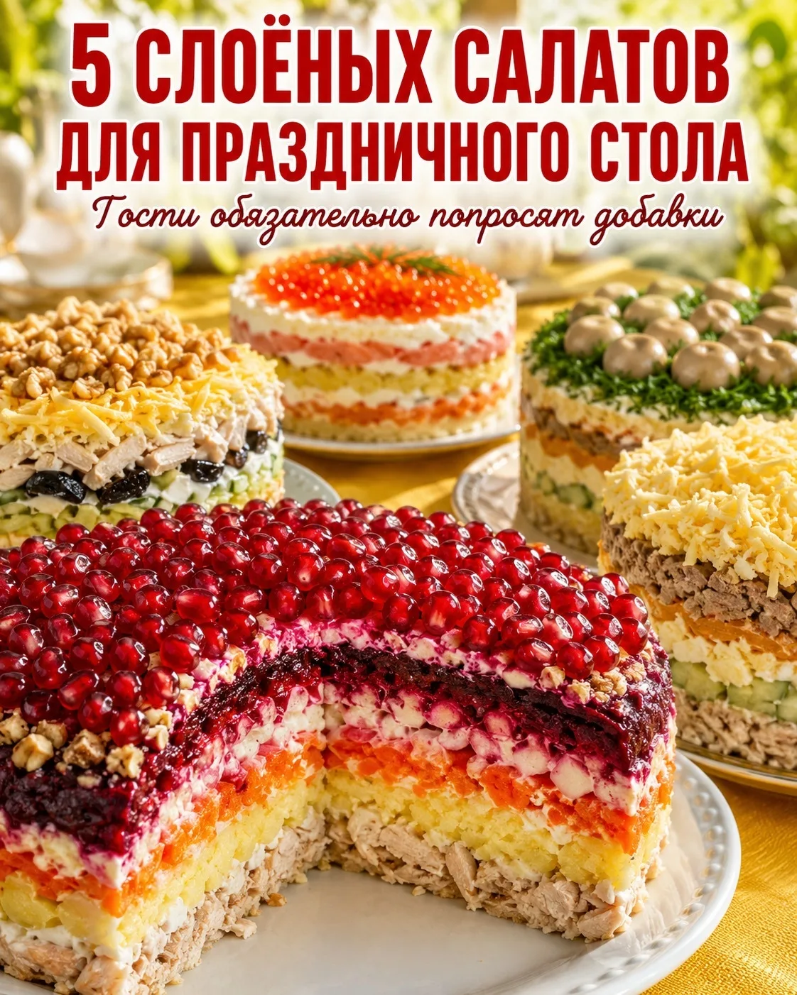 5 слоёных салатов для праздничного стола 🥗