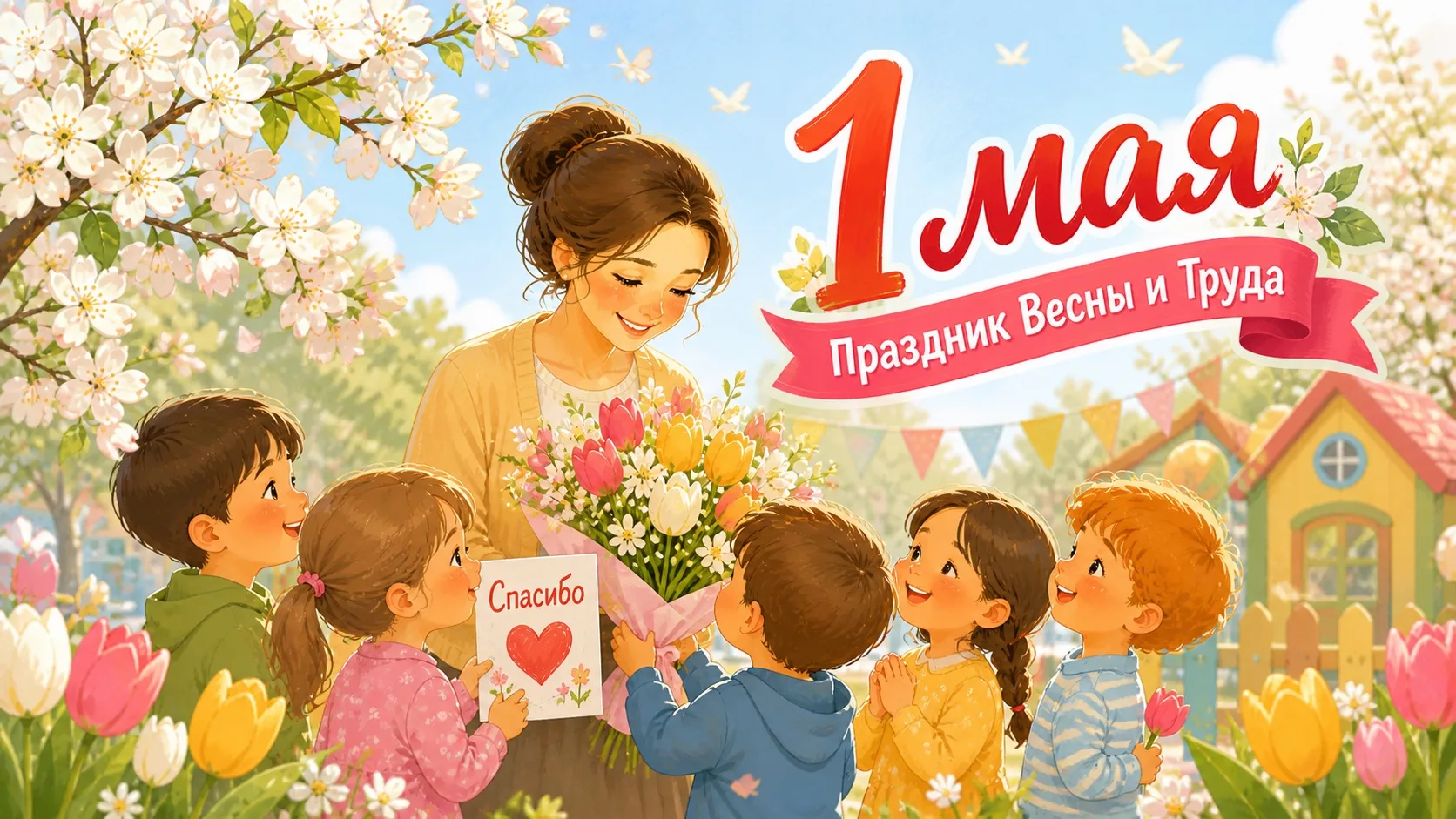 🌸 Дорогие наши педагоги и сотрудники!

Поздравляем вас с Днём Весны и Труда! 🌷☀️  
Этот праздник -