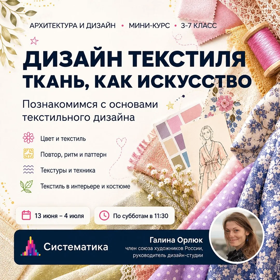 Тем, кто мечтает стать дизайнером одежды — изучаем дизайн текстиля
Успейте купить со скидкой 35%

Пр
