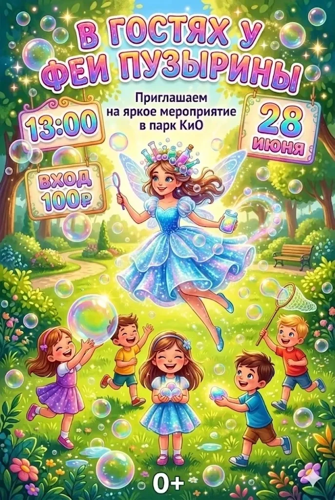 Приглашаем детей и родителей на удивительный праздник «В гостях у Феи Пузырины»! ✨