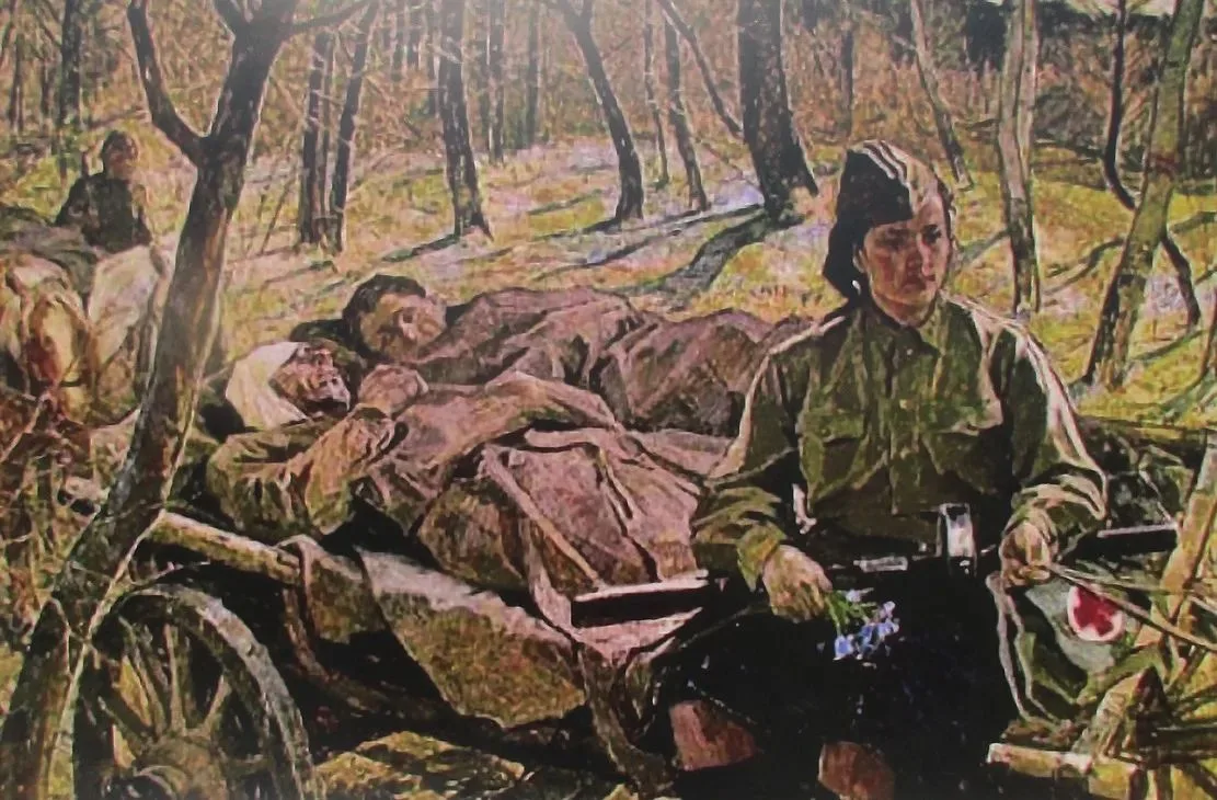 КАРТИНА "НА ФРОНТОВЫХ ДОРОГАХ. МЕДСЕСТРА"