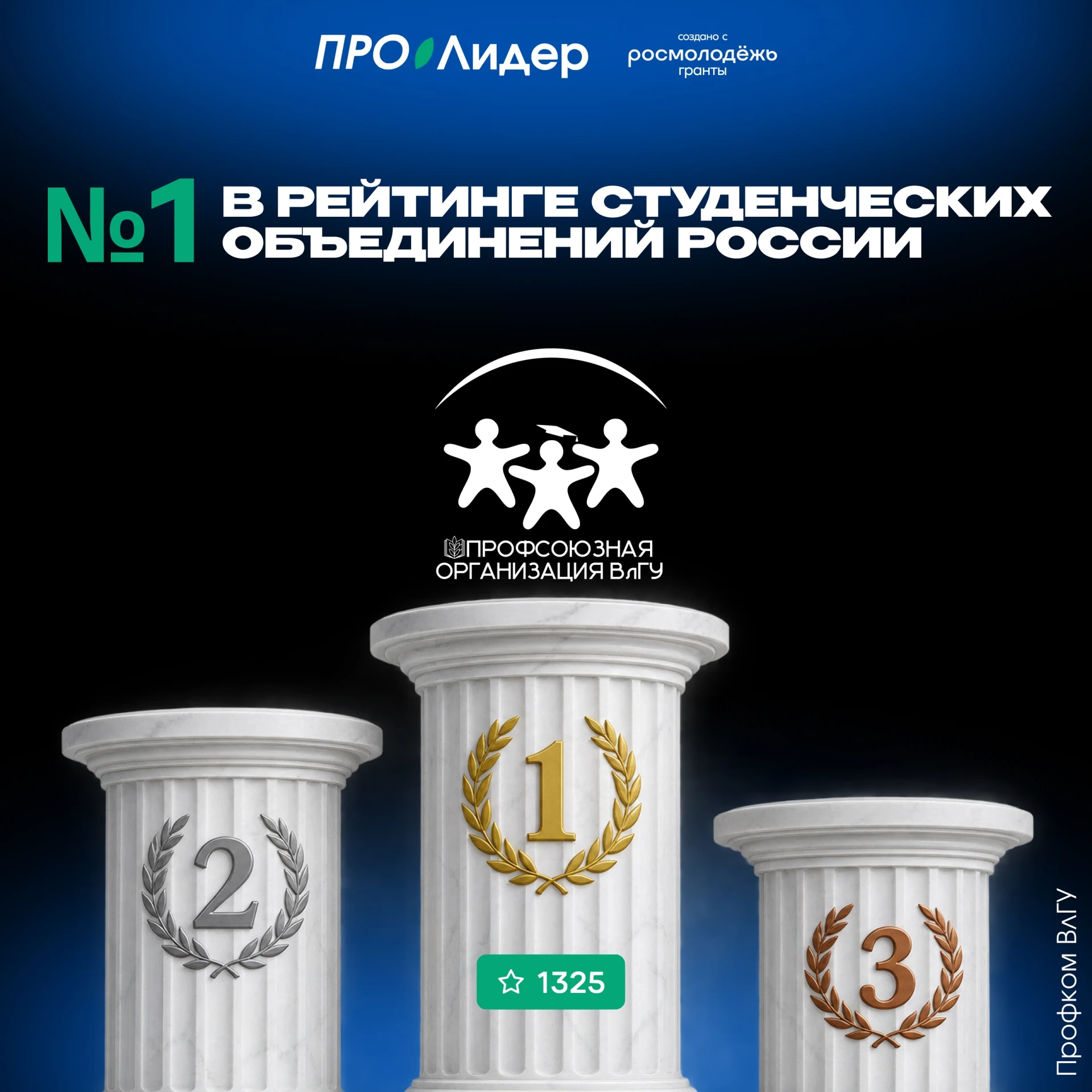 🥇 Профсоюзная организация ВлГУ заняла 1 место в промежуточном рейтинге конкурса «ПРОли...