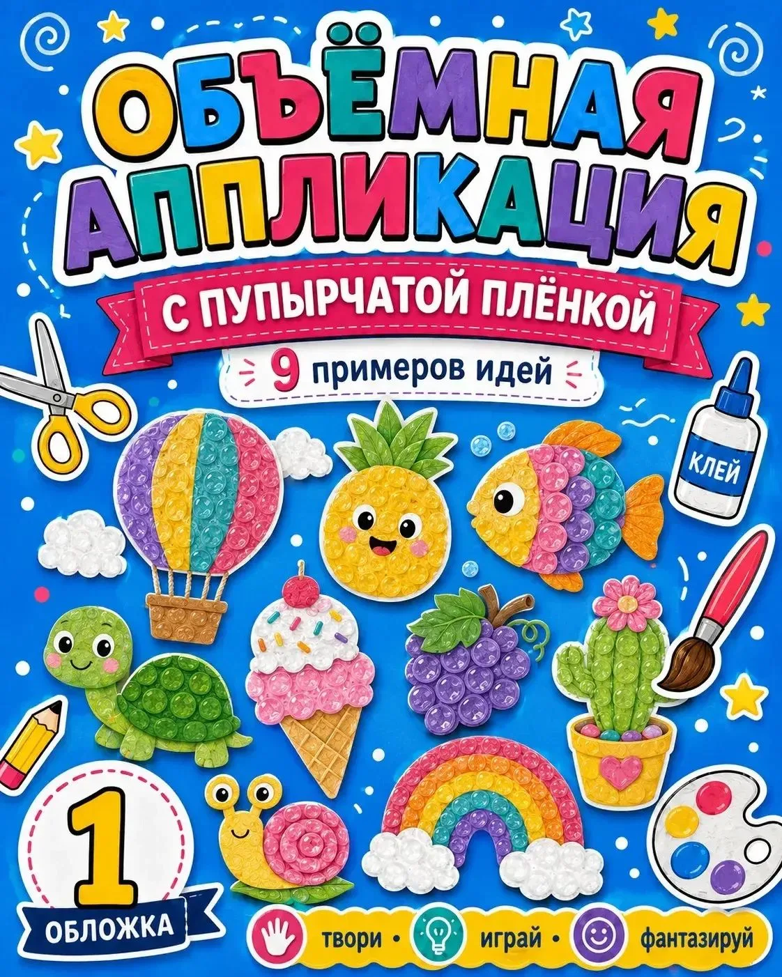 Кто бы мог подумать, что пупырчатая плёнка может стать основой ярких шедевров? 🎨