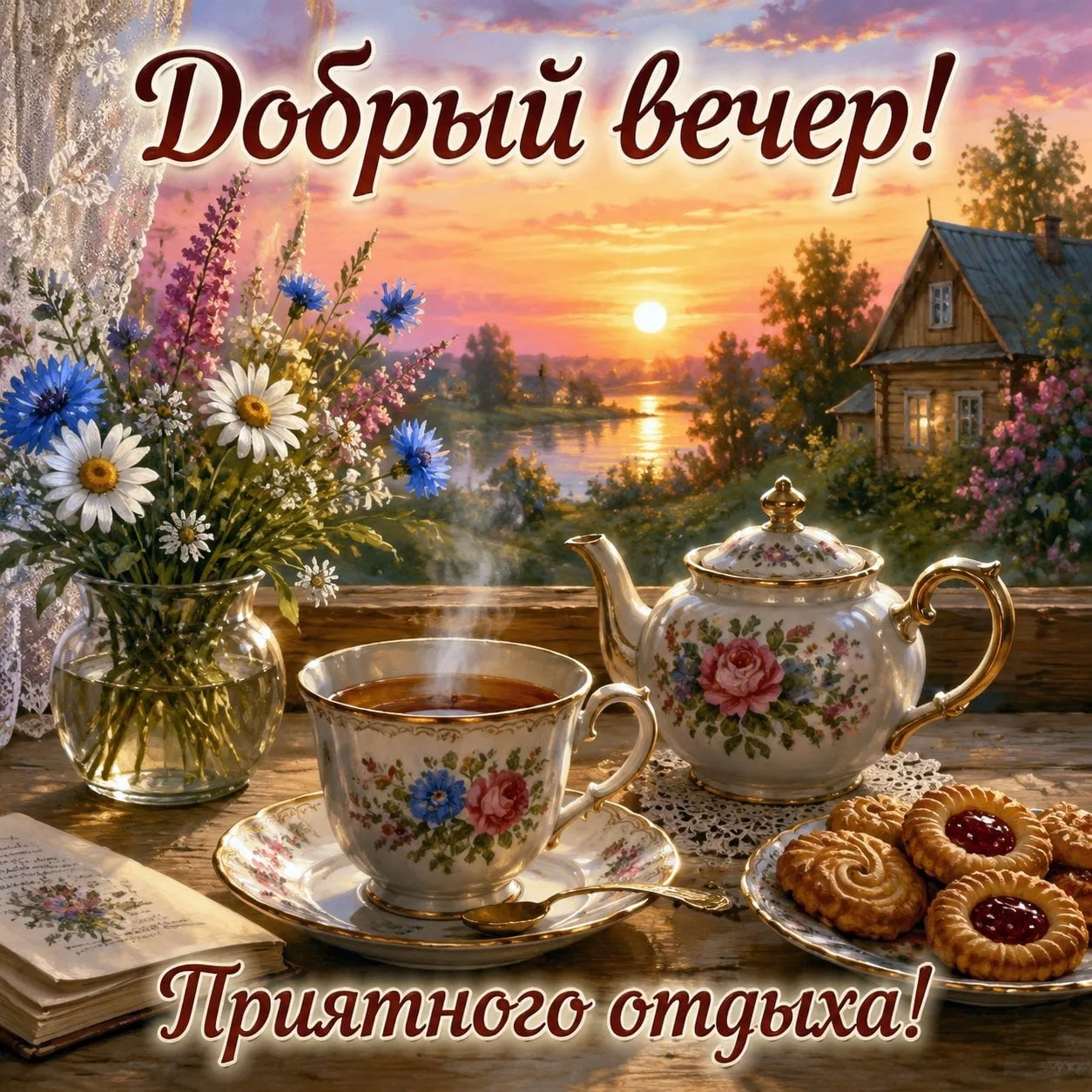 ✨ Добрый вечер!   Пусть этот вечер будет спокойным, тёплым и уютным 🌙  Желаю оставить все заботы поз