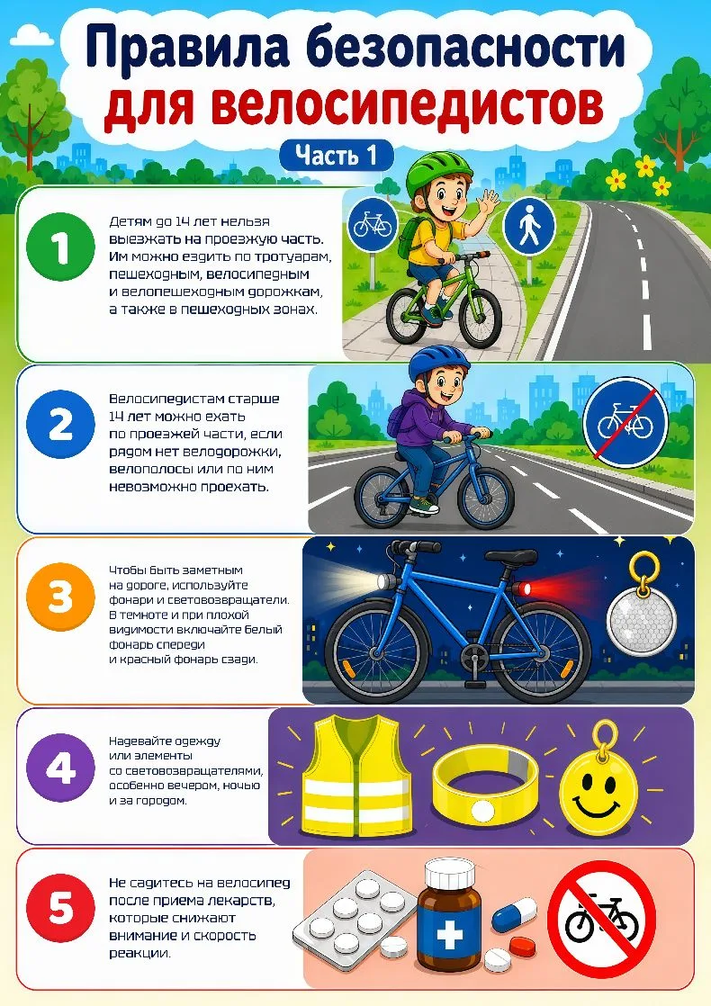 🚴‍♂️Правила безопасности для велосипедистов