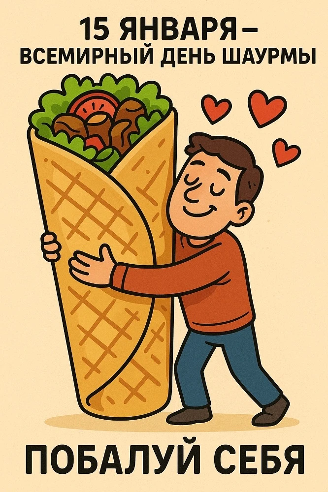 Сегодня 15 января — Всемирный день шаурмы 🌯