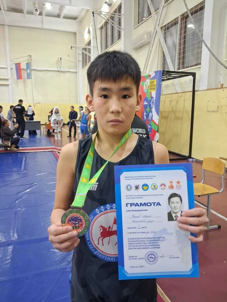 Карпов Марат 3 призер 🥉Первенства Республики Саха (Якутия) по вольной борьбе в весовой...