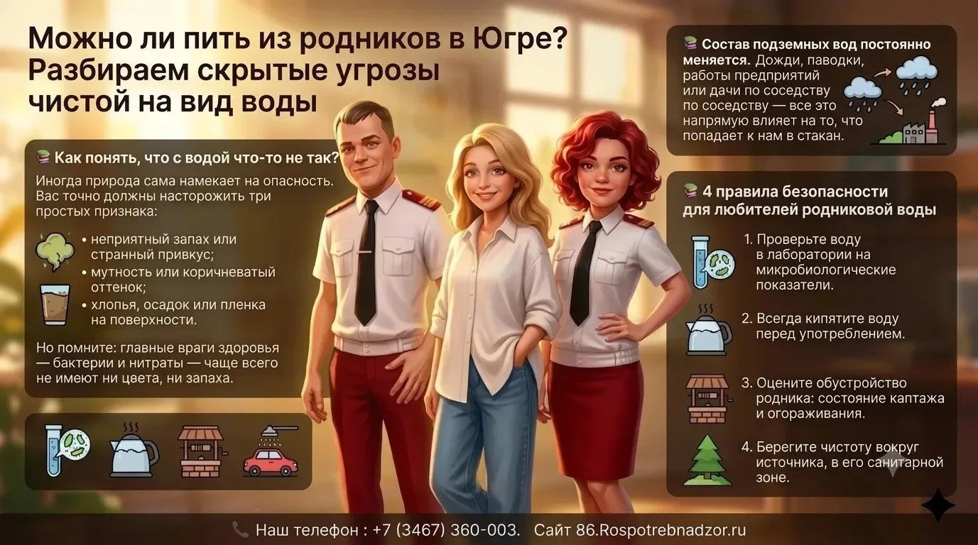 Можно ли пить из родников в Югре? Разбираем скрытые угрозы чистой на вид воды
 
Многие из нас уверен