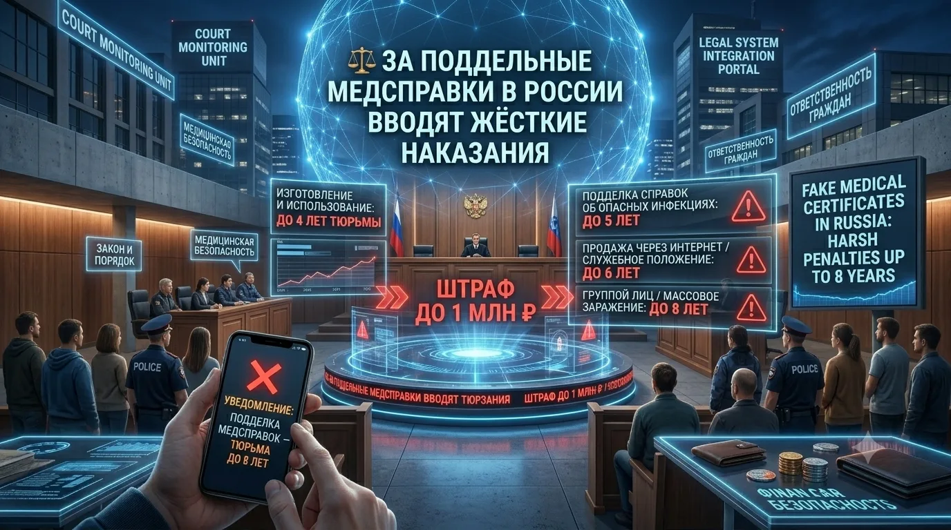 ⚖️ За поддельные медсправки в России вводят жёсткие наказания

За изготовление и использование фальш