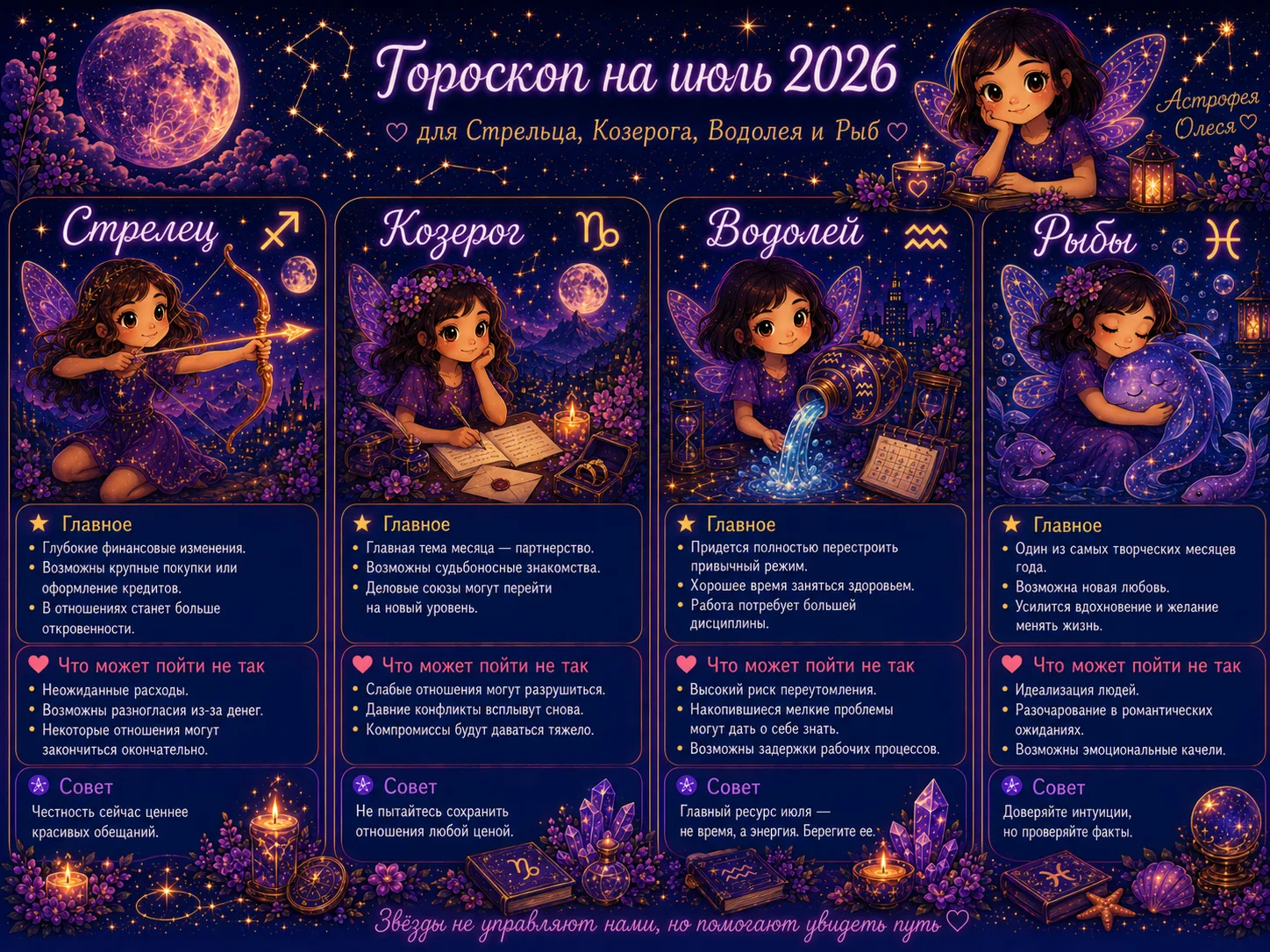 Гороскоп на июль 2026