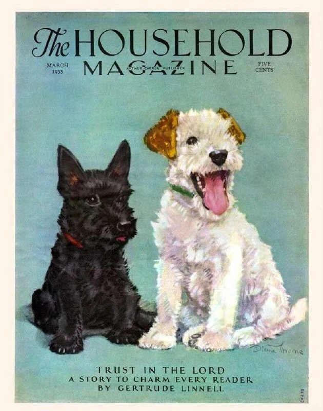 Щенки терьеров на обложке Household Magazine, 1933 год.
#терьер #щенки