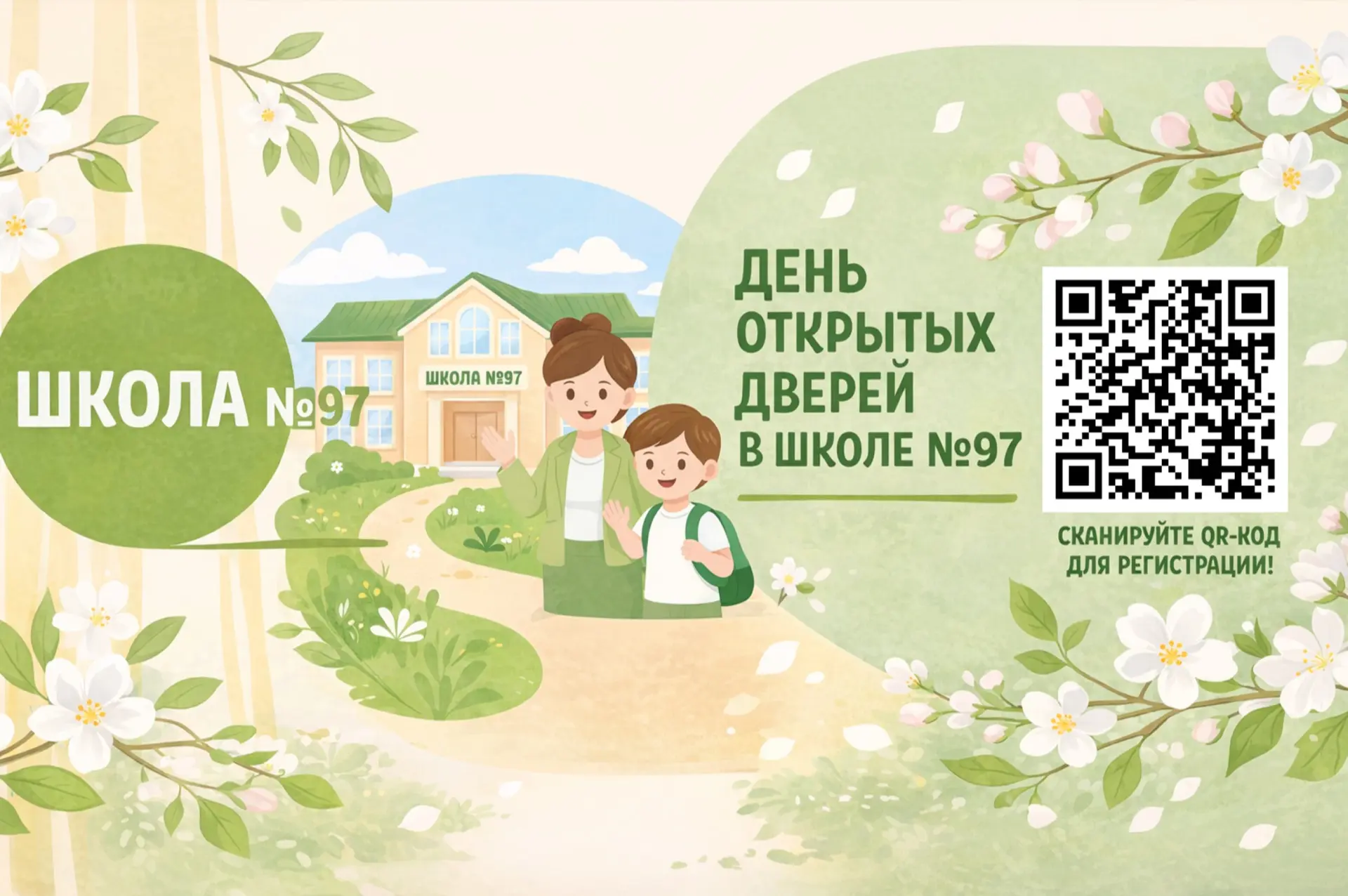 ПРИГЛАШАЕМ НА ДЕНЬ ОТКРЫТЫХ ДВЕРЕЙ  🏫 Школа 97 приглашает будущих первоклассников и их родителей на 