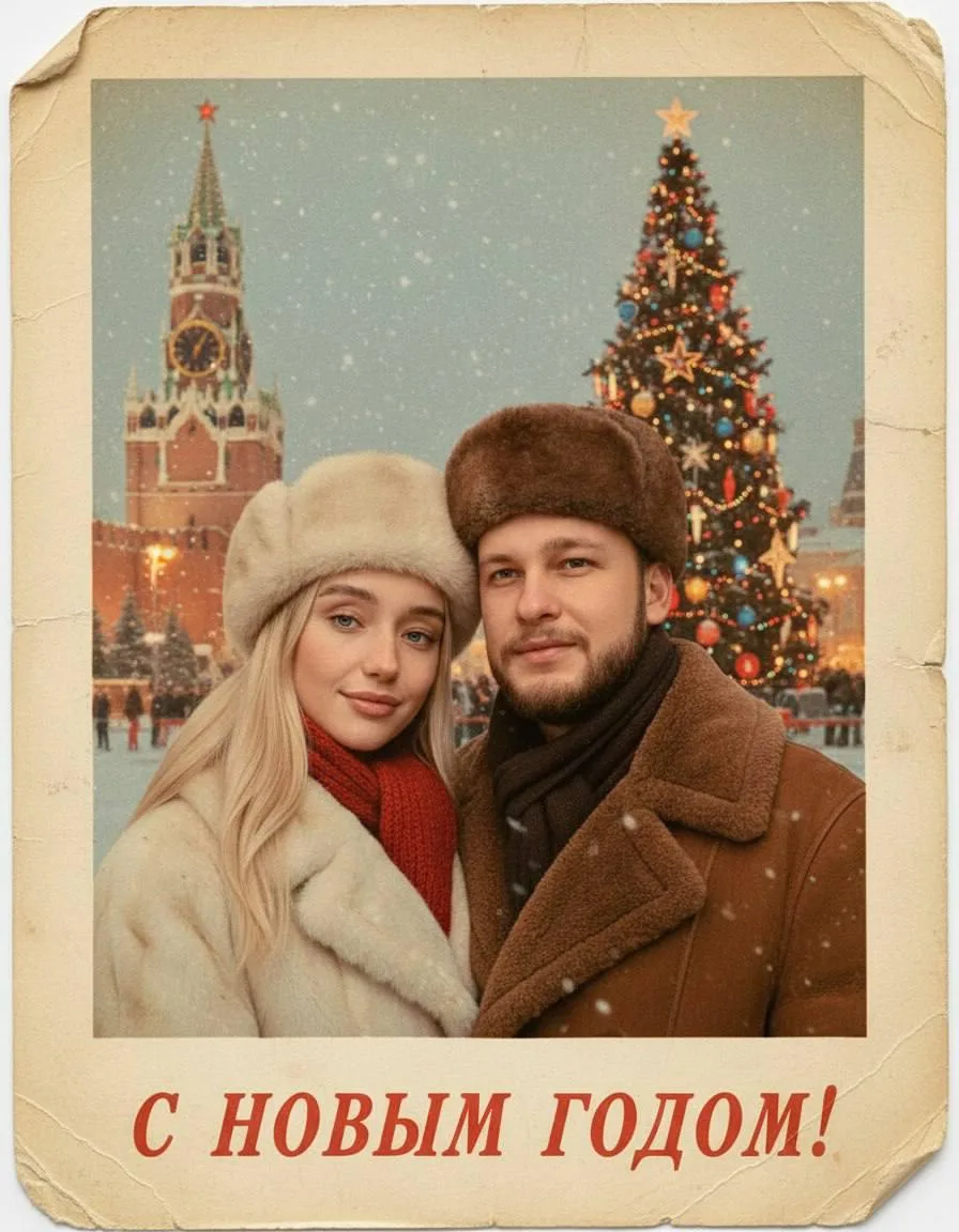🖼 Оживляем новогоднюю открытку в советском стиле 🎞