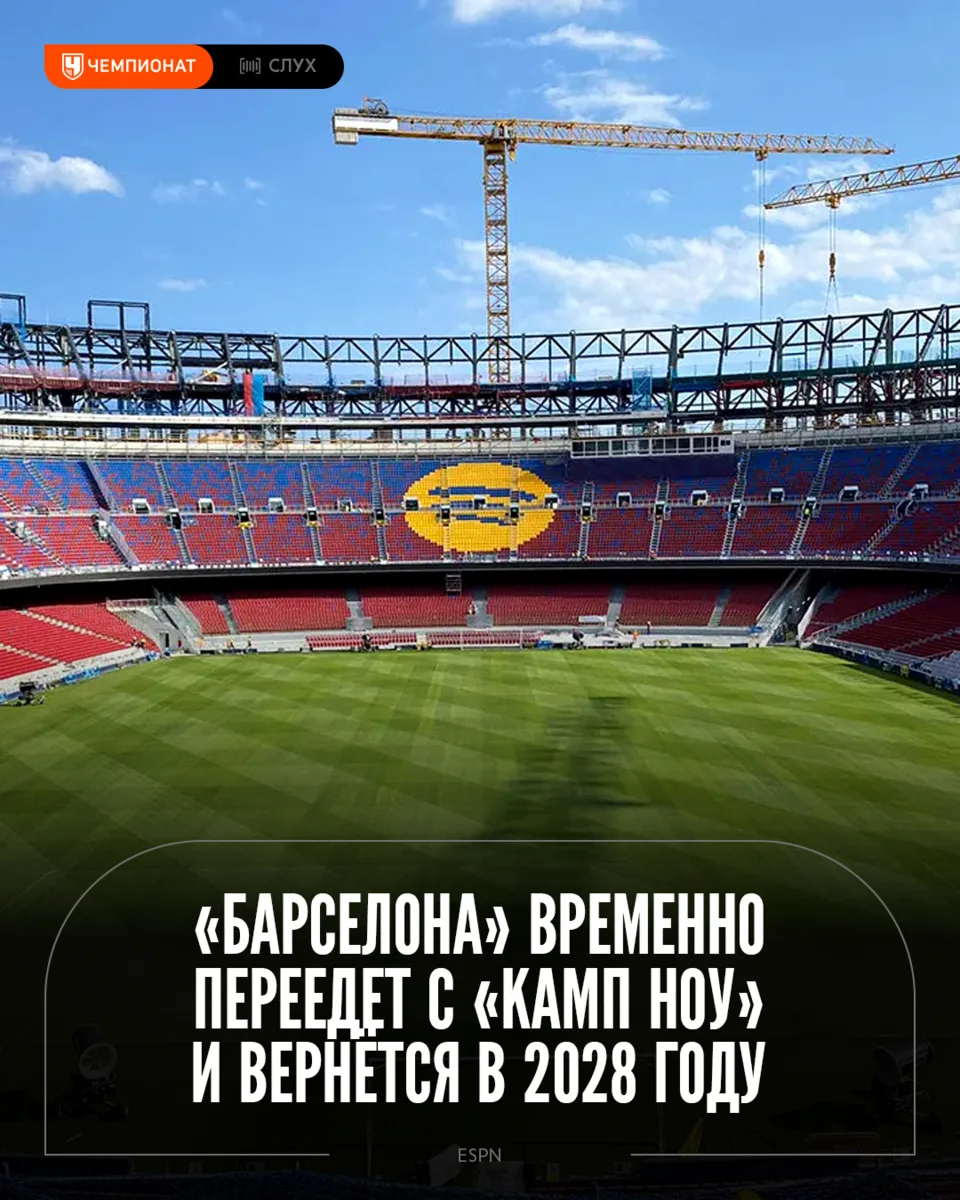 «Барселона» временно покинет «Камп Ноу». Текущий сезон команда доиграет на основной аре...