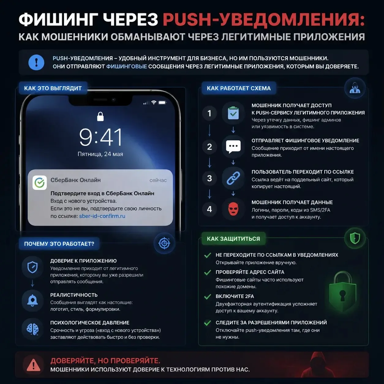 📱 «Вам начислена выплата» или «Подозрительный вход». Почему нельзя доверять обычным уведомлениям на