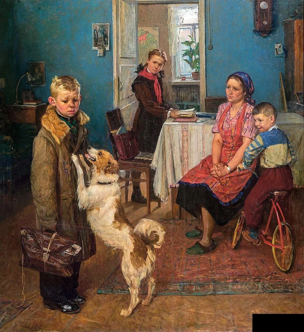 Известнейшая картина, она является частью целой серии про советских мальчишек. Кто автор?