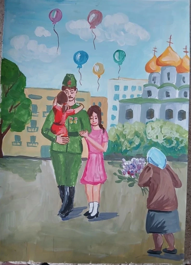 🇷🇺 Помним. Гордимся. Рисуем.  Ребята под руководством педагога Зухры Гафуровны Курманбаевой приняли 