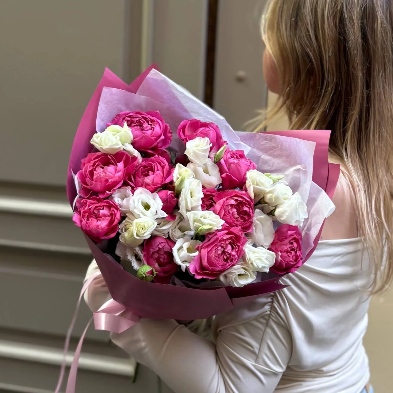 Эустома и пионовидные розы 💞