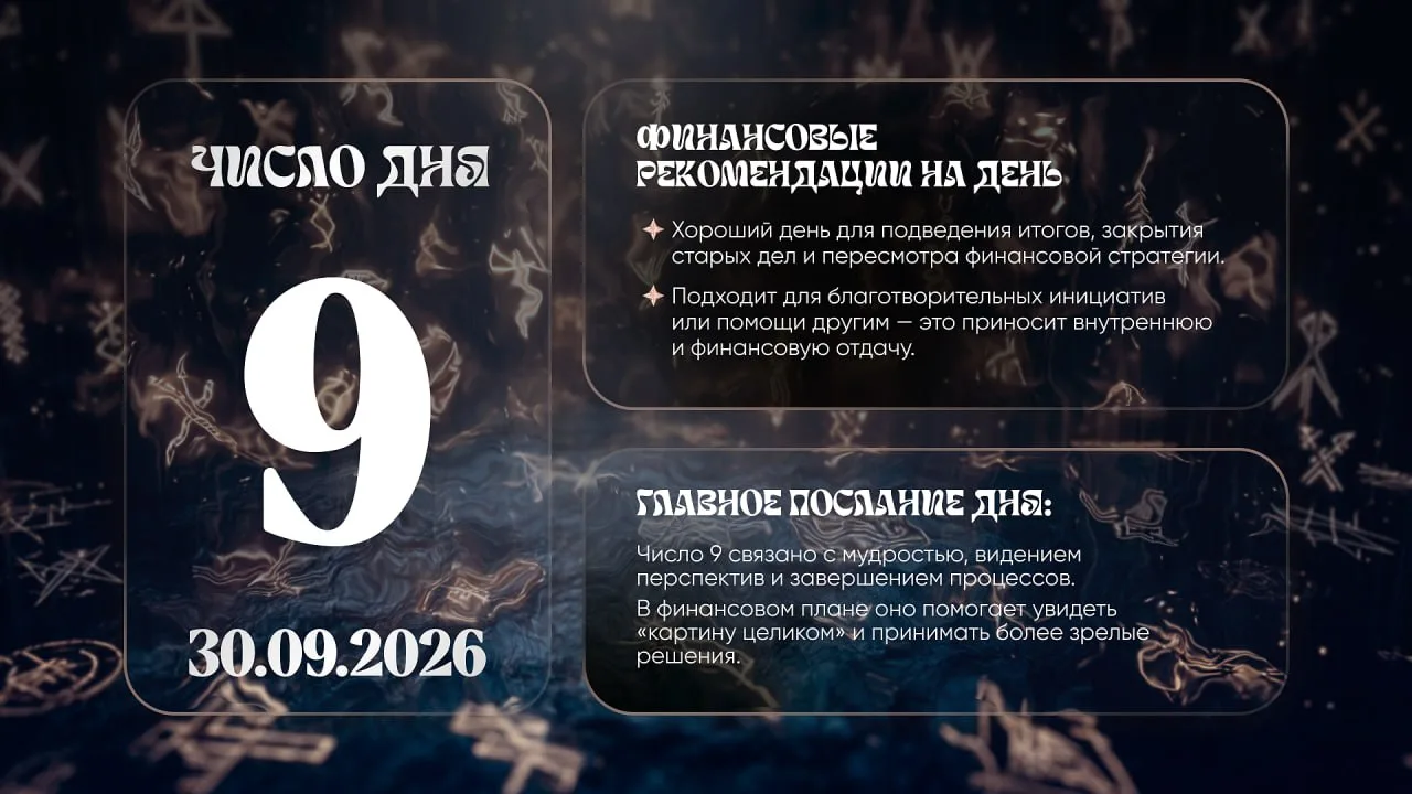 Число удачи на сегодня, 30 сентября