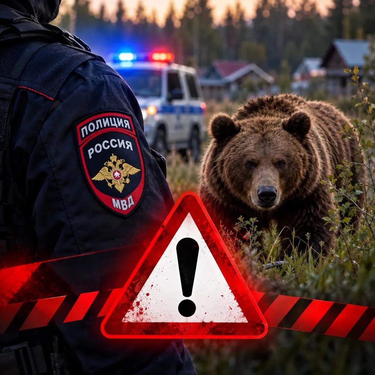 ⚡⚡ Полицейские Кызылского района обезвредили медведя, находившегося рядом с дачным обще...