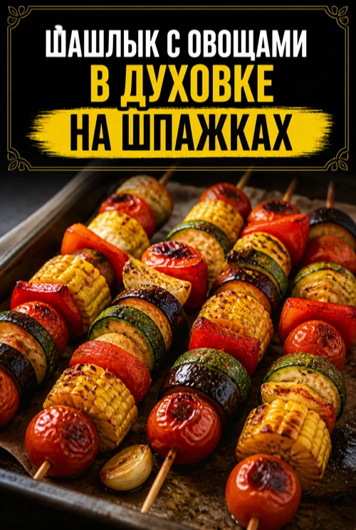 ШАШЛЫК С ОВОЩАМИ В ДУХОВКЕ НА ШПАЖКАХ