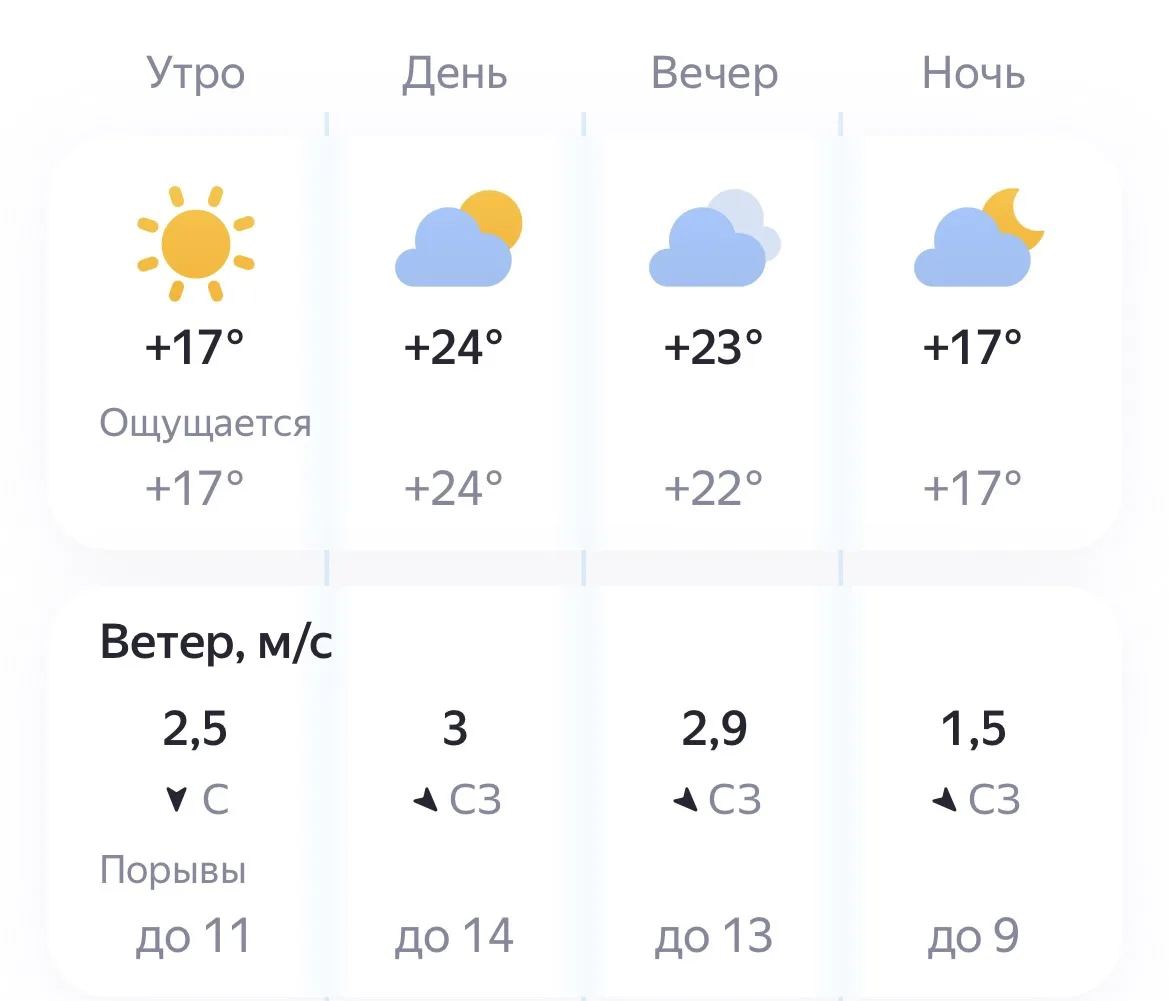 🌥️ Сегодня, 3 июля, погода решила порадовать нас настоящим летним теплом — +24 °C, сух...