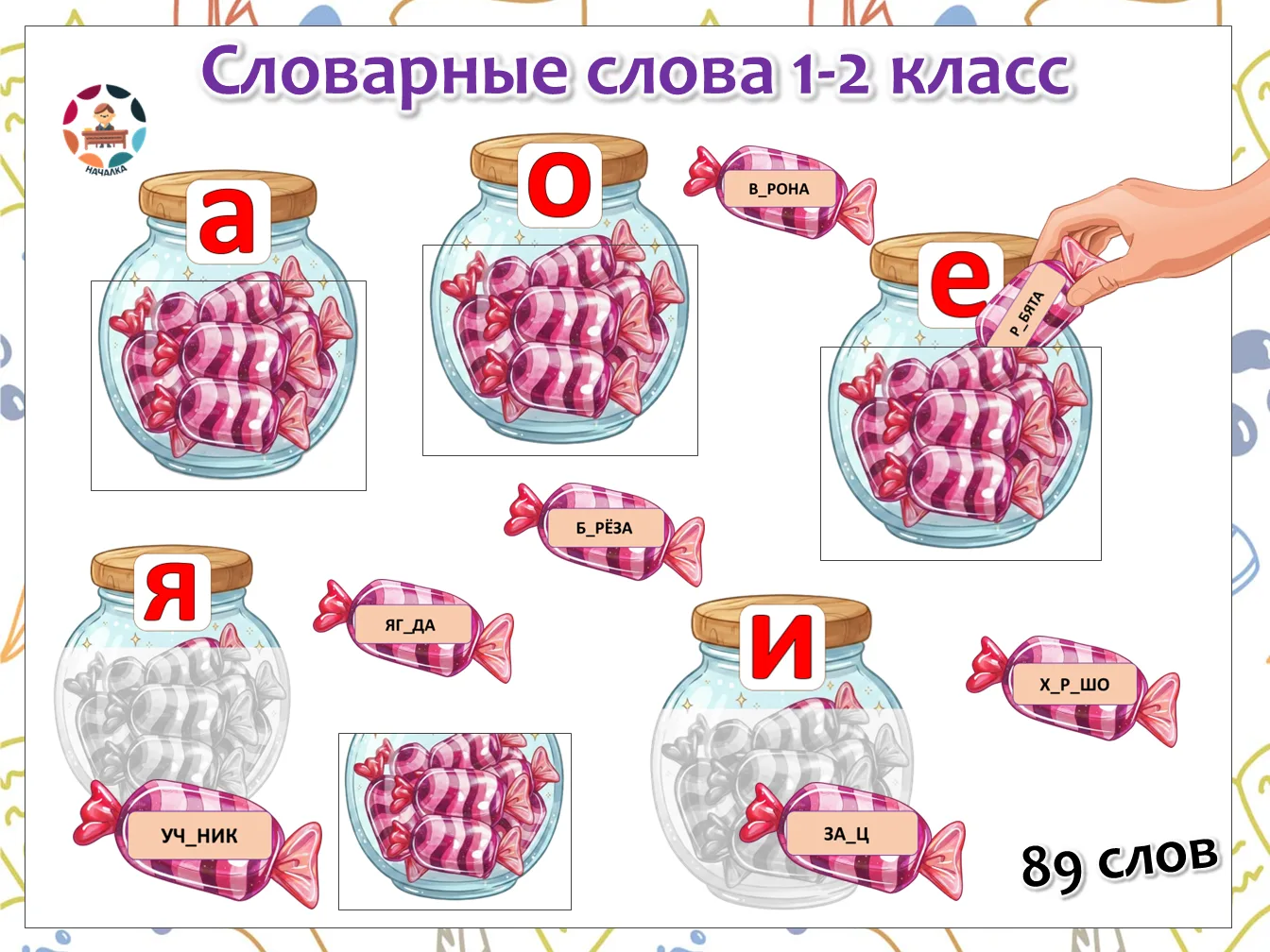 Игра с кармашками для закрепления правописания словарных слов.