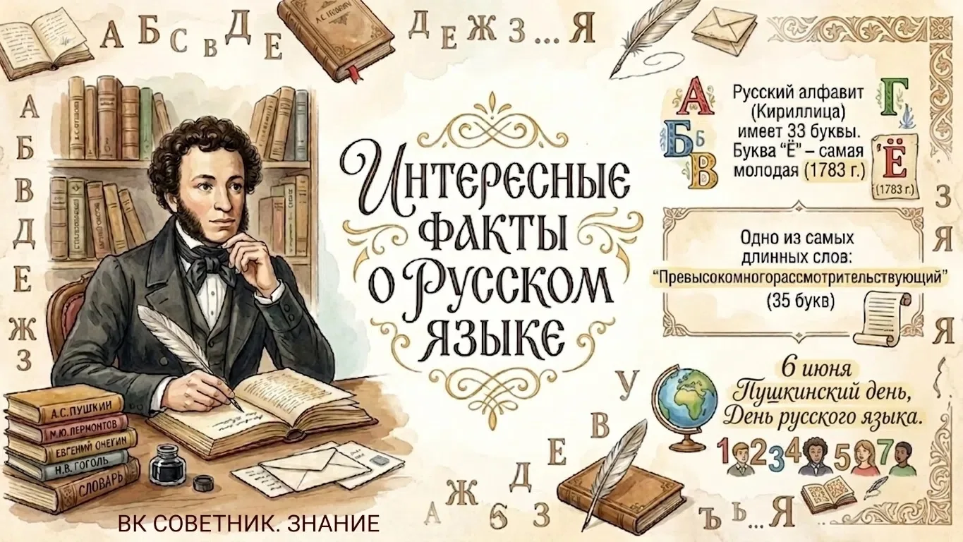 6 июня — День русского языка, Пушкинский день 📚

Интересные фaкты о русском языке

⏩ Большинство сл