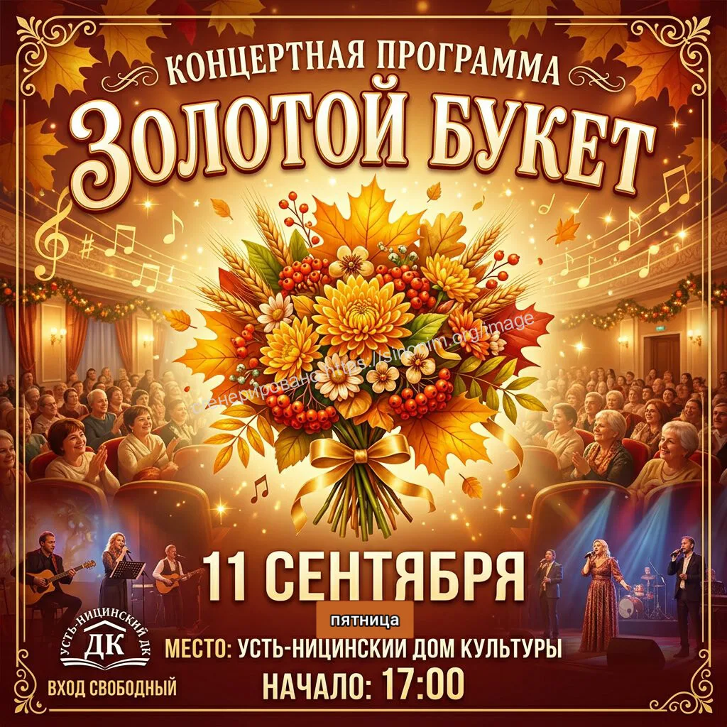 🏢Усть-Ницинский Дом культуры приглашает на концертную программу " Золотой букет".🍂